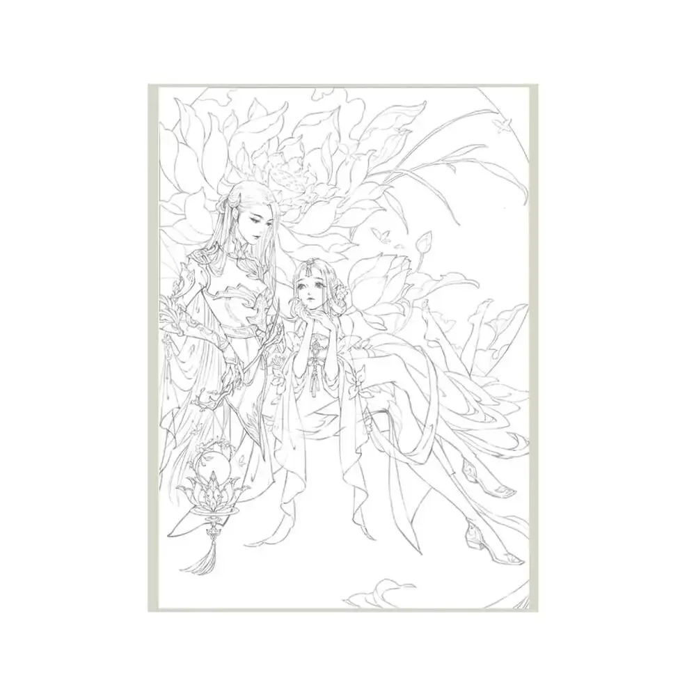 Set of 2 Color by Gu Ge Li Chinese Ancient Style Coloring Book Jian